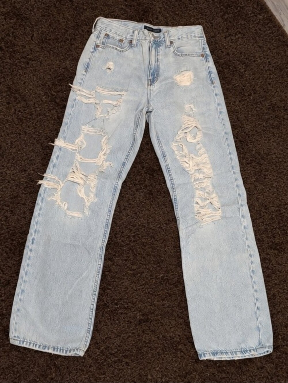 Aeropostale 90's Baggy Premium Air Distressed Denim Jeans Light Wash 6